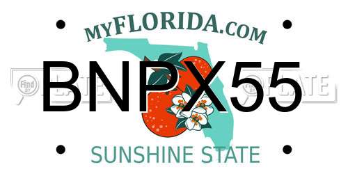BNPX55 Florida License Plate