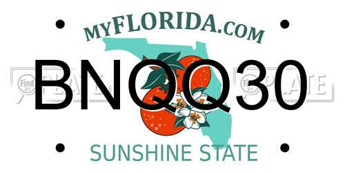 BNQQ30 Florida License Plate