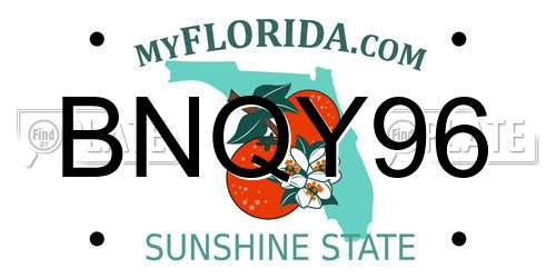 BNQY96 Florida License Plate