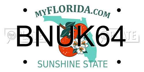 BNUK64 Florida License Plate