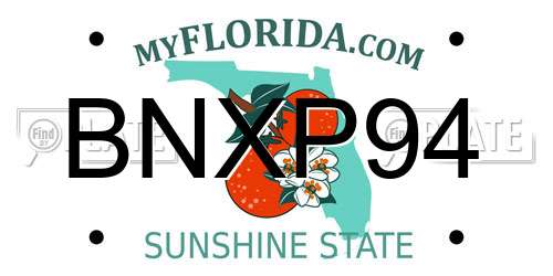 BNXP94 Florida License Plate