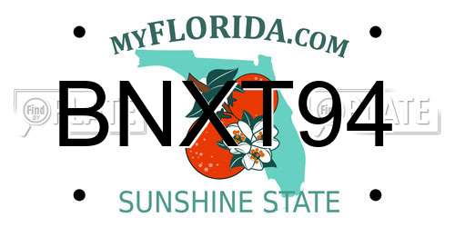 BNXT94 Florida License Plate