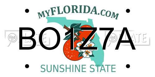 BO1Z7A Florida License Plate