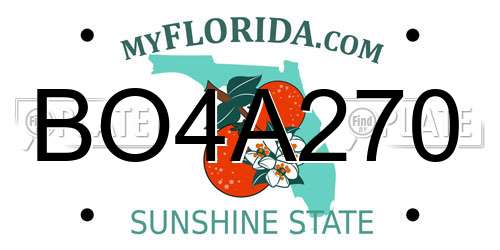 BO4A270 Florida License Plate