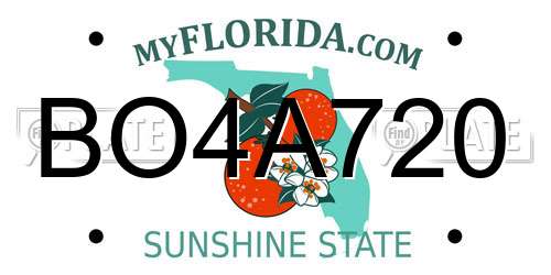 BO4A720 Florida License Plate