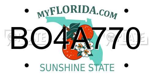 BO4A770 Florida License Plate