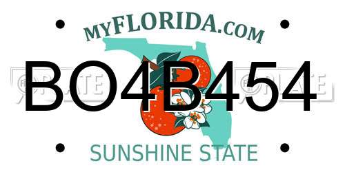 BO4B454 Florida License Plate