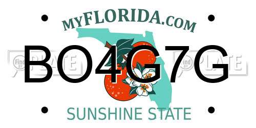 BO4G7G Florida License Plate