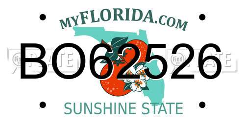 BO62526 Florida License Plate