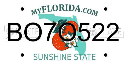 BO7O522 Florida License Plate