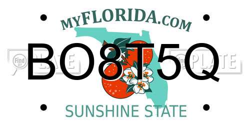 BO8T5Q Florida License Plate