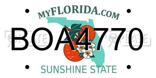 BOA4770 Florida License Plate