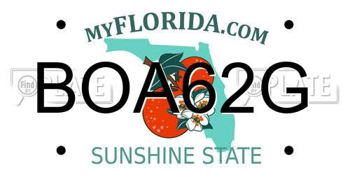 BOA62G Florida License Plate