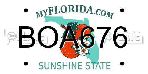 BOA676 Florida License Plate
