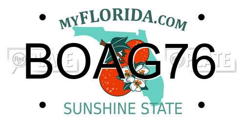 BOAG76 Florida License Plate