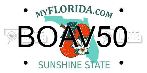 BOAV50 Florida License Plate
