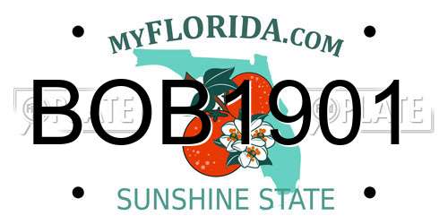 BOB1901 Florida License Plate