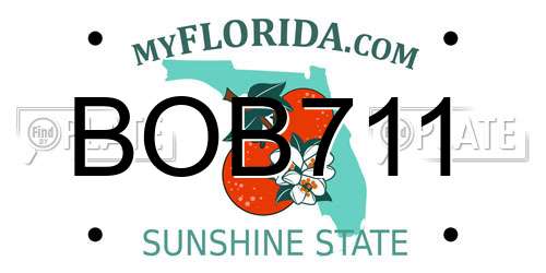 BOB711 Florida License Plate