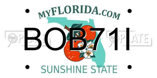 BOB71I Florida License Plate