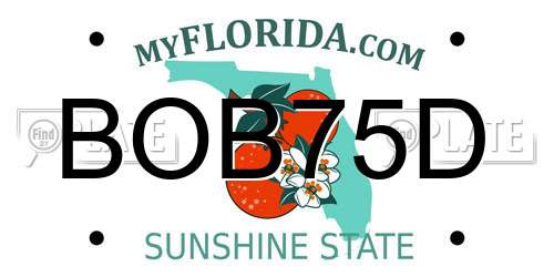 BOB75D Florida License Plate