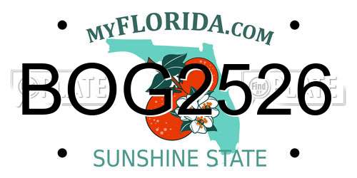 BOG2526 Florida License Plate