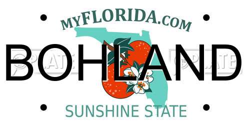 BOHLAND Florida License Plate