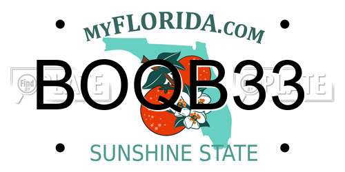 BOQB33 Florida License Plate