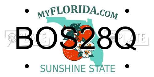 BOS28Q Florida License Plate