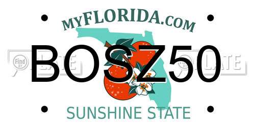 BOSZ50 Florida License Plate