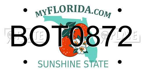 BOT0872 Florida License Plate
