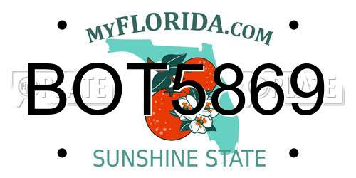 BOT5869 Florida License Plate