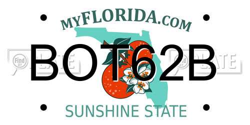 BOT62B Florida License Plate