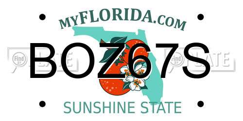 BOZ67S Florida License Plate