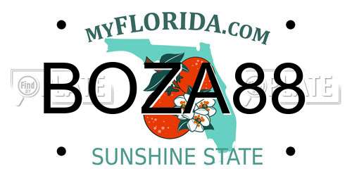 BOZA88 Florida License Plate