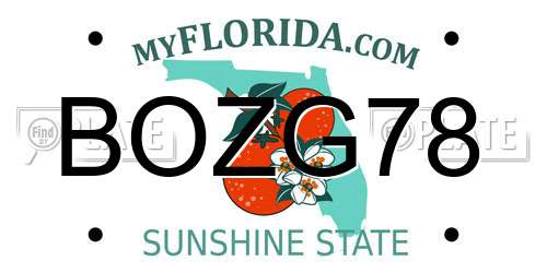 BOZG78 Florida License Plate