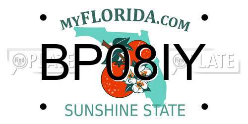 BP08IY Florida License Plate