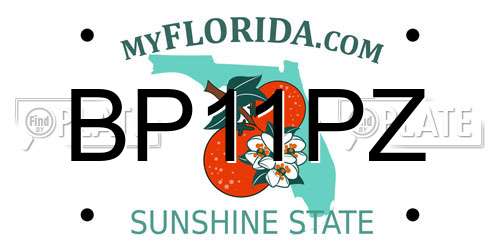 BP11PZ Florida License Plate