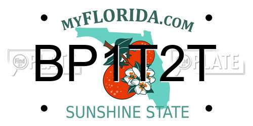 BP1T2T Florida License Plate