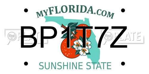 BP1T7Z Florida License Plate