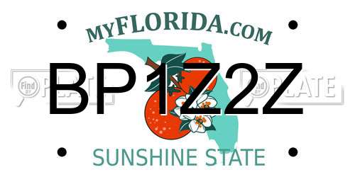 BP1Z2Z Florida License Plate