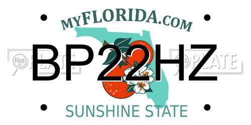 BP22HZ Florida License Plate