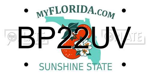 BP22UV Florida License Plate