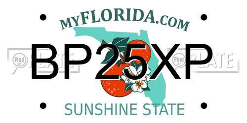 BP25XP Florida License Plate