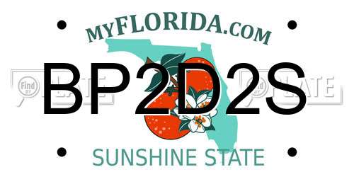 BP2D2S Florida License Plate