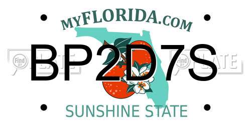 BP2D7S Florida License Plate