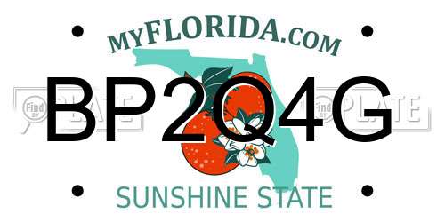 BP2Q4G Florida License Plate