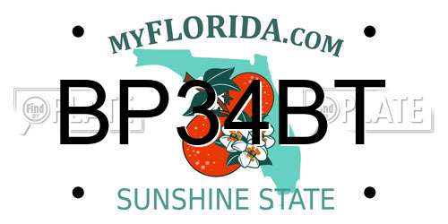 BP34BT Florida License Plate