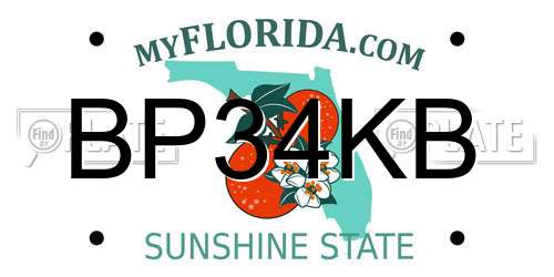 BP34KB Florida License Plate