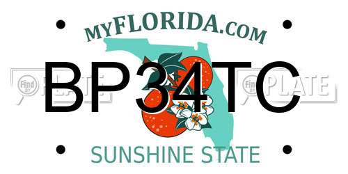 BP34TC Florida License Plate