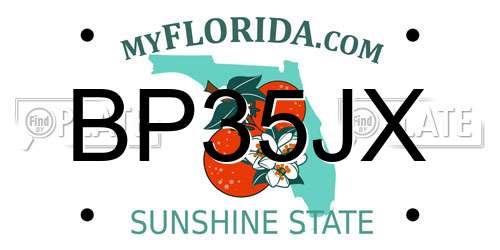 BP35JX Florida License Plate